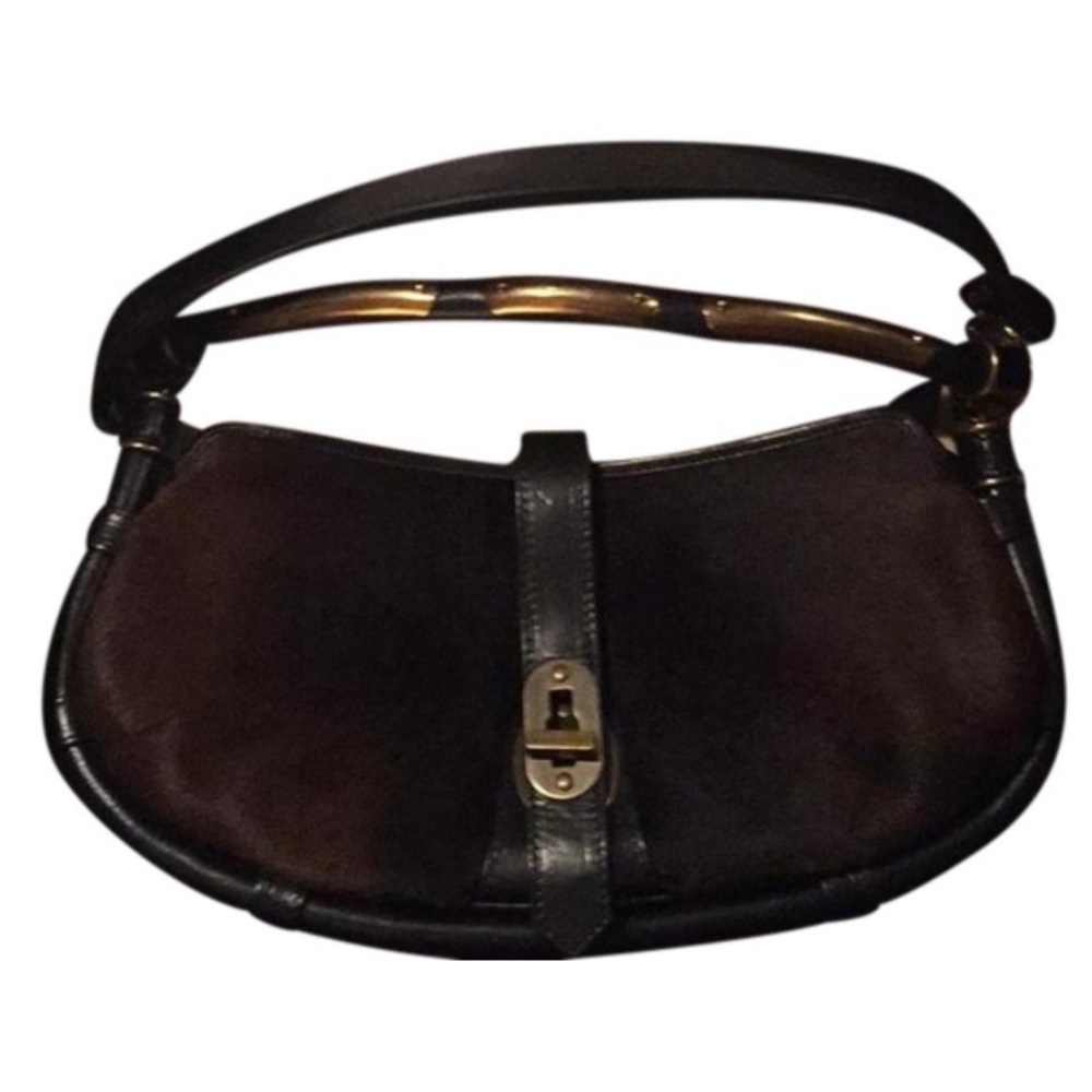 BURBERRY PRORSUM BLACK PONY HAIR BAG.